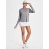 image:imagebaleaf Womens UPF 50 Sun Shirt with Hoodie SPF Long Sleeve UV Protection Clothing Hiking Fishing Outdoor LightweightHeather Light Gray