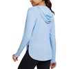 image:imagebaleaf Womens UPF 50 Sun Shirt with Hoodie SPF Long Sleeve UV Protection Clothing Hiking Fishing Outdoor LightweightLight Blue