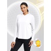 image:imagebaleaf Womens UPF 50 Sun Shirt with Hoodie SPF Long Sleeve UV Protection Clothing Hiking Fishing Outdoor LightweightWhite