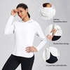 image:imagebaleaf Womens UPF 50 Sun Shirt with Hoodie SPF Long Sleeve UV Protection Clothing Hiking Fishing Outdoor LightweightWhite