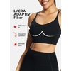 image:imagebaleaf everleaf Womens Sports Bra Longline Molded Cup Yoga Bra Thin Strap Low Impact Workout Crop Tank TopsBlack