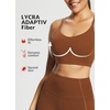 image:imagebaleaf everleaf Womens Sports Bra Longline Molded Cup Yoga Bra Thin Strap Low Impact Workout Crop Tank TopsBrown