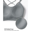 image:imagebaleaf everleaf Womens Sports Bra Longline Molded Cup Yoga Bra Thin Strap Low Impact Workout Crop Tank TopsDark Gray