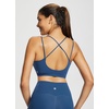 image:imagebaleaf everleaf Womens Sports Bra Longline Molded Cup Yoga Bra Thin Strap Low Impact Workout Crop Tank TopsGibraltar Sea