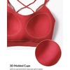 image:imagebaleaf everleaf Womens Sports Bra Longline Molded Cup Yoga Bra Thin Strap Low Impact Workout Crop Tank TopsLava Falls