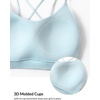 image:imagebaleaf everleaf Womens Sports Bra Longline Molded Cup Yoga Bra Thin Strap Low Impact Workout Crop Tank TopsPastel Blue