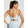 image:imagebaleaf everleaf Womens Sports Bra Longline Molded Cup Yoga Bra Thin Strap Low Impact Workout Crop Tank TopsPastel Blue