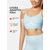 image:imagebaleaf everleaf Womens Sports Bra Longline Molded Cup Yoga Bra Thin Strap Low Impact Workout Crop Tank TopsPastel Blue