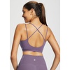 image:imagebaleaf everleaf Womens Sports Bra Longline Molded Cup Yoga Bra Thin Strap Low Impact Workout Crop Tank TopsPurple