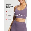 image:imagebaleaf everleaf Womens Sports Bra Longline Molded Cup Yoga Bra Thin Strap Low Impact Workout Crop Tank TopsPurple