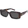 image:imageSOJOS Classic Trendy Rectangle Polarized Sunglasses Thick Frame with Star Decorations SJ2285Brown TortoiseGrey