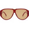 image:imageSOJOS Oversized Aviator Sunglasses Polarized Womens Mens Retro Trendy Vintage Big Square Shield SJ2392 Red Frame Light Brown Lens