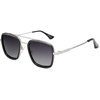 image:imageSOJOS Polarized Sunglasses for Men Women Retro Aviator Square Goggle Classic Alloy Frame HERO SJ1126C6 Silver FrameBlack RimGradient Grey Lens
