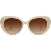 image:imageSOJOS Retro Cat Eye Polarized Sunglasses Womens Vintage Shades Trendy Designer Sun Glasses UV Protection SJ2261CreamBrown