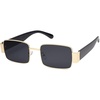 image:imageSOJOS Retro Fashion Rectangle Sunglasses Womens Mens Vintage Trendy Square Shades SJ1162Bight GoldGrey