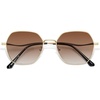 image:imageSOJOS Retro Hexagon Square Polarized Sunglasses for Women Men Vintage Hexagonal Polygon Shades SJ1101GoldBrown Grading