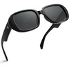 image:imageSOJOS Retro Oval Oversized Polarized Sunglasses for Women UV400 Designer Shades Lentes De Sol Para Mujer SJ2621ABlack FrameGrey Lens