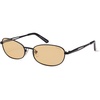 image:imageSOJOS Retro Oval Sunglasses for Women Men Polarized Trendy Narrow Shades UV400 Womens Mens Sun Glasses SJ1263 Matte Black FrameLight Brown Lens