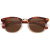 image:imageSOJOS Retro Semi Rimless Polarized Sunglasses Horn Rimmed UV400 Glasses SJ5018 Yellow Tortoise FrameGreen LensTortoise FrameBrown Lens