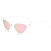 image:imageSOJOS Retro Vintage Narrow Cat Eye Sunglasses for Women Clout Goggles Plastic Frame SJ2044TransparentPink Mirrored