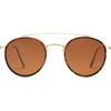 image:imageSOJOS Retro Vintage Round Polarized Sunglasses for Women Men Double Bridge Circle Sunnies SJ1104TortoiseBrown