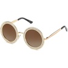 image:imageSOJOS Shining Oversized Round Rhinestone Sunglasses Festival Gem Sunnies SJ1095C02 Gold FrameGradient Brown Lens With Crystal Diamonds