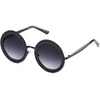 image:imageSOJOS Shining Oversized Round Rhinestone Sunglasses Festival Gem Sunnies SJ1095C1 Black FrameGradient Grey Lens With Black Diamonds