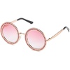 image:imageSOJOS Shining Oversized Round Rhinestone Sunglasses Festival Gem Sunnies SJ1095C3 Gold FrameGradient Pink Lens With Pink Diamonds