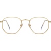 image:imageSOJOS Small Blue Light Blocking Glasses Hexagonal Eyeglasses Frame Anti Blue Ray Glasses One and Only SJ50360c1 Gold Frame