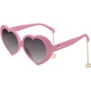 image:imageSOJOS Sunglasses Womens Heart Shaped Sunglasses Vintage Retro Glasses with Chain SJ2252 Light Pink FrameGrey Lens