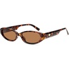 image:imageSOJOS Trendy Cat Eye Polarized Sunglasses for Women Fashion Cateye Chic Narrow Y2K Sun Glasses SJ2694Brown TortoiseBrown