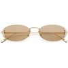 image:imageSOJOS Trendy Oval Rimless Sunglasses for Women Retro Y2k Sunnies with Rhinestones SJ1227 GoldLight Brown