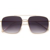 image:imageSOJOS Trendy Square Aviator Sunglasses for Women Men Gold Frame Light Tint Gradient Shades SJ1176GoldGradient Grey
