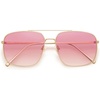 image:imageSOJOS Trendy Square Aviator Sunglasses for Women Men Gold Frame Light Tint Gradient Shades SJ1176GoldGradient Pink