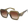 image:imageSOJOS Trendy Square Polarized Sunglasses for Womens MensRetro Polygon Shades Plastic Frame Sun Glasses SJ2310Green