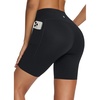 image:imagebaleaf Freeleaf Womens 8 High Waist Biker Shorts with Pockets Yoga Running Volleyball Workout Gym Shorts for Summer SpandexBlack