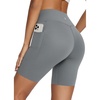 image:imagebaleaf Freeleaf Womens 8 High Waist Biker Shorts with Pockets Yoga Running Volleyball Workout Gym Shorts for Summer SpandexDark Gray