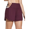 image:imagebaleaf Womens 4 High Waisted Swim Shorts Quick Dry Board Shorts UPF50 Swimsuit with Liner and PocketsWine Red