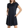 image:imagebaleaf Womens Short Sleeve UPF 50 Cover Up with Pockets Quick Dry Beach Coverups Sun Protection SwimwearBlack