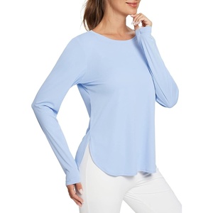 image:imageBALEAF Womens Sun Shirts UPF 50 Long Sleeve Hiking Tops Lightweight Quick Dry UV Protection Outdoor Clothing01light Blue