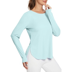 image:imageBALEAF Womens Sun Shirts UPF 50 Long Sleeve Hiking Tops Lightweight Quick Dry UV Protection Outdoor Clothing01light Green