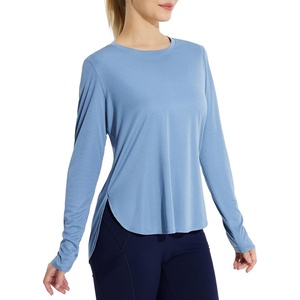 image:imageBALEAF Womens Sun Shirts UPF 50 Long Sleeve Hiking Tops Lightweight Quick Dry UV Protection Outdoor Clothing02cationic Blue