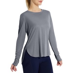 image:imageBALEAF Womens Sun Shirts UPF 50 Long Sleeve Hiking Tops Lightweight Quick Dry UV Protection Outdoor Clothing02cationic Grey