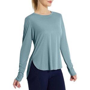 image:imageBALEAF Womens Sun Shirts UPF 50 Long Sleeve Hiking Tops Lightweight Quick Dry UV Protection Outdoor Clothing02cationic Stone Blue
