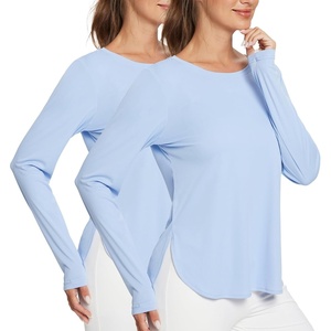 image:imageBALEAF Womens Sun Shirts UPF 50 Long Sleeve Hiking Tops Lightweight Quick Dry UV Protection Outdoor Clothing02light Blue