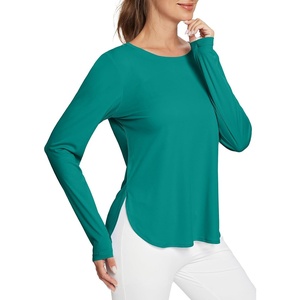image:imageBALEAF Womens Sun Shirts UPF 50 Long Sleeve Hiking Tops Lightweight Quick Dry UV Protection Outdoor ClothingGreen