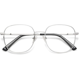 image:imageSOJOS Classic Square Blue Light Blocking Glasses for Women Men Stylish Computer Glasses SJ1137Silver