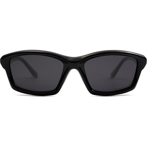 image:imageSOJOS Futuristic Polarized Acetate Sunglasses for Women Small Faces Women Trendy Sun Glasses SJ2294 Black Frame Grey Lens