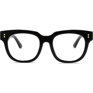 image:imageSOJOS Oversized Square Anti Blue Light Blocking Glasses for Women Thick Computer Eyeglasses Double Metal Studs SJ5053BC1 Black Frame
