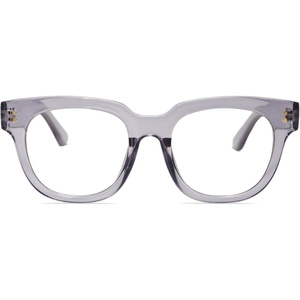 image:imageSOJOS Oversized Square Anti Blue Light Blocking Glasses for Women Thick Computer Eyeglasses Double Metal Studs SJ5053BC5 Crystal Grey Frame